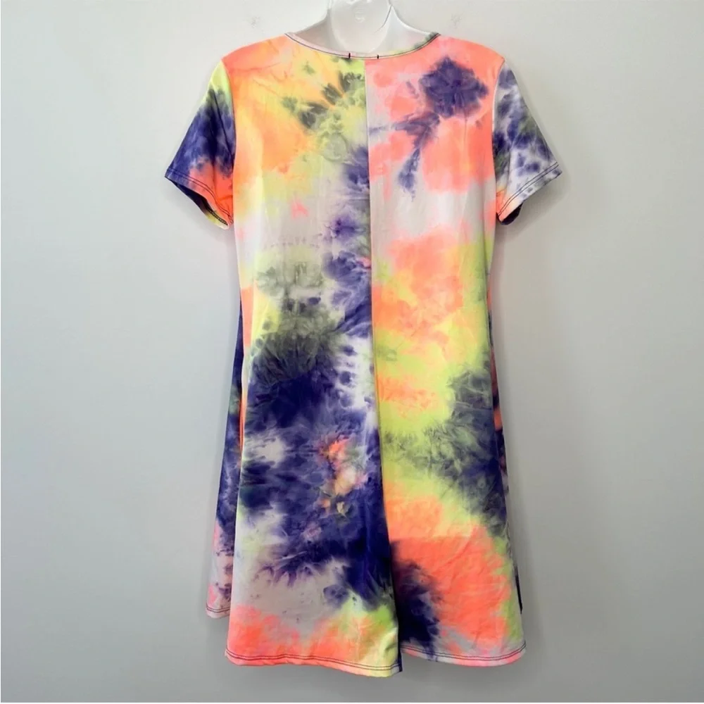 HEIMISH USA Tie Dye Skater Dress Size Small Colorful - Picture 3 of 6